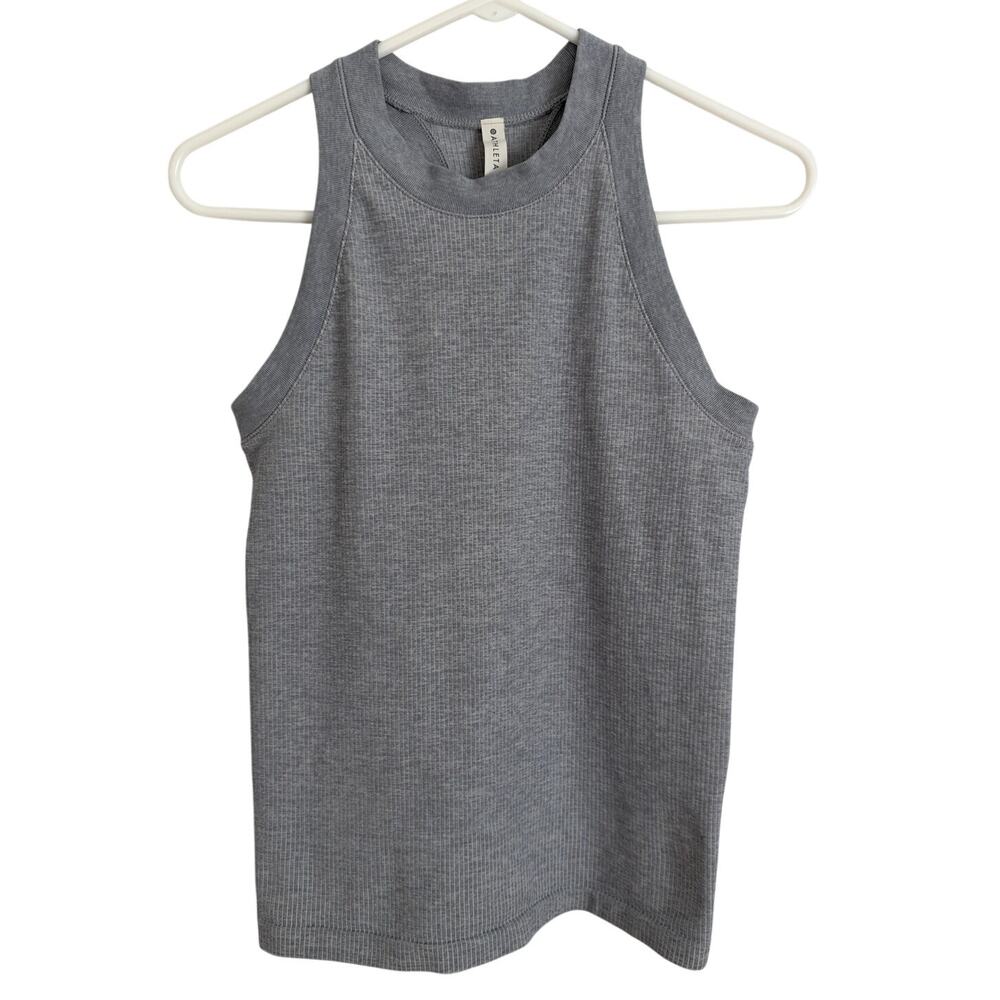 Athleta Gray Ribbed Racerback Tank Top - Women's Medium